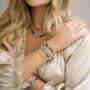 Sana Rough Cut Chakra Gemstone Stretch Bracelet, thumbnail 3 of 7