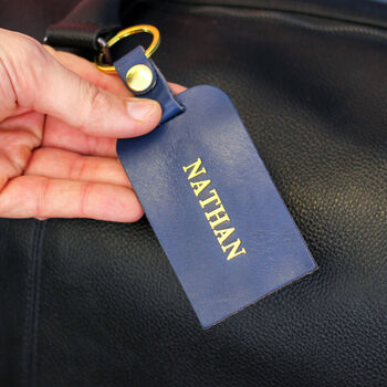 Personalised Leather Luggage Tag Gift For Travel, 2 of 3