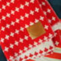 Crosses Throw With Personalised Leather Patch, thumbnail 5 of 7