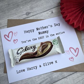 Mummy/Mum Happy Mother's Day Chocolate Galaxy Card, 2 of 2