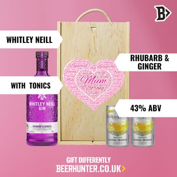 Mum Whitley Neill Rhubarb And Ginger Gin Gift Set With Tonics, 2 of 8