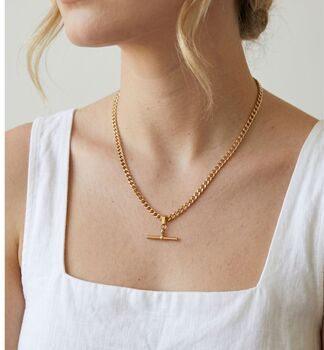 Kin Gold T Bar Necklace, 4 of 5