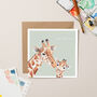 Mother's Day Giraffe With Green Card, thumbnail 1 of 2