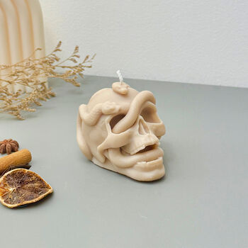 Snake And Skull Candle Halloween Decoration Goth Gift, 8 of 10