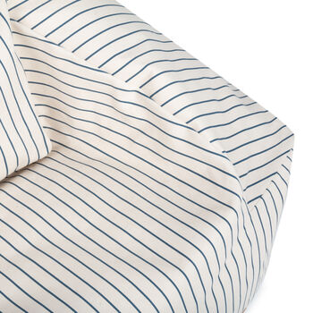 Armchair Beanbag In Twill Blue Stripe, 4 of 5