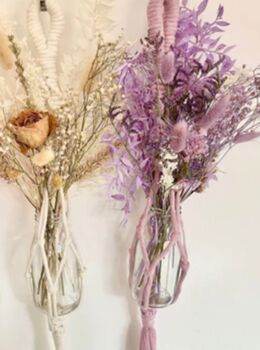 Purple Dried Flower And Macrame Hanger, 4 of 4