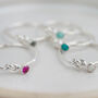 Sterling Silver Love Knot Ring With Birthstones, thumbnail 7 of 9