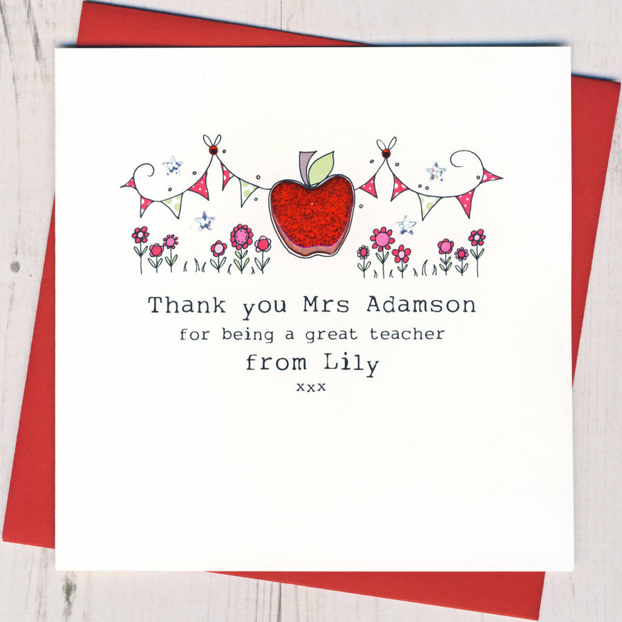 Personalised Apple Teacher Thank You Card By Eggbert & Daisy