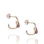 Semi Hoop Knot Sterling Silver Earring, thumbnail 2 of 4