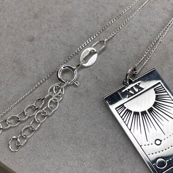 Sterling Silver Tarot Necklace The Sun, 11 of 12