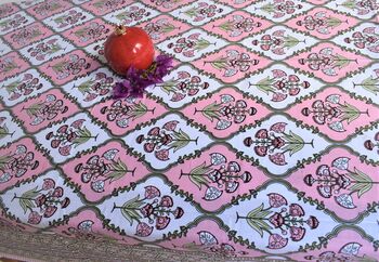 Gulmohar Table Cover Blue/Pink, 2 of 8