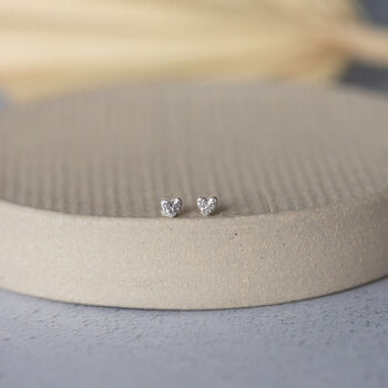 Sterling Silver Mini Heart Studs, 5 of 9