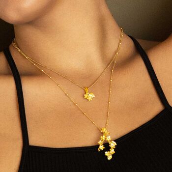 Gold Plated Sterling Silver Flower Necklace, 2 of 4