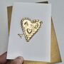 Handmade Personalised Gold Foil Engagement Heart Card, thumbnail 1 of 11