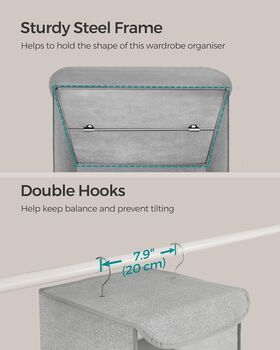 Hanging Wardrobe Storage Organiser With Shelves, 6 of 9