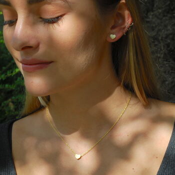 Small Heart Necklace In Matt Gold/Silver, 3 of 7