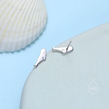 Beluga Whale Stud Earrings In Sterling Silver, 6 of 10