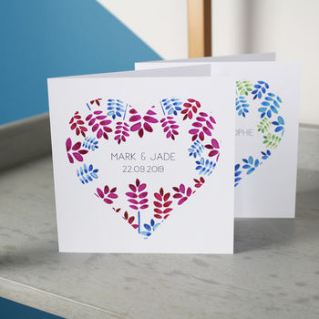 Personalised Floral Heart Anniversary Card For Couples, 9 of 9