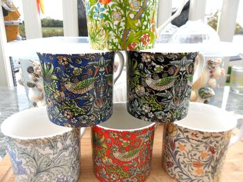 Set Of Six Palace Mugs In Assorted William Morris Designs, 3 of 11