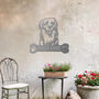 Customisable Golden Retriever Welcome Metal Wall Art Sign For Home And Garden Gift, thumbnail 6 of 11