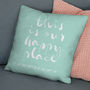 'Our Happy Place' Personalised Coordinates Cushion, thumbnail 2 of 8