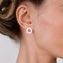 Designer Art Deco Halo Studs In 18ct Gold Vermeil, thumbnail 3 of 4