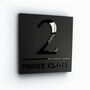 Contemporary Square Matte Black House Sign With Dividing Line, thumbnail 1 of 9