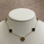 18 K Gold Plated Clover Charm Necklace Gold Black, thumbnail 1 of 5