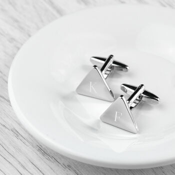 Personalised Rhodium Plated Cufflinks, 4 of 12