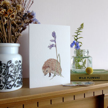 Hedgehog And Bluebell Any Occasion Greetings Card, 3 of 5