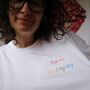 'Ask Me About My Dog' Hand Embroidered T Shirt, thumbnail 3 of 7