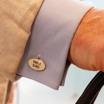 Personalised Number One Dad Cufflinks For Father's Day, 5 of 8