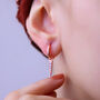 Sterling Silver Triangle Spike Charm Hoop Earrings, thumbnail 3 of 6