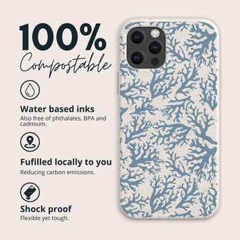 Blue Coral Biodegradable Phone Case, 2 of 8
