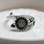 Sterling Silver Adjustable Oxidised Sunflower Ring, thumbnail 1 of 11