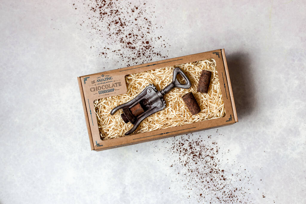 Wine Lovers Chocolate Gift Set Corkscrew And Corks, 1 of 8
