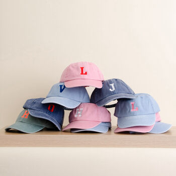 Custom Initial Embroidered Junior Vintage Cap, 6 of 10