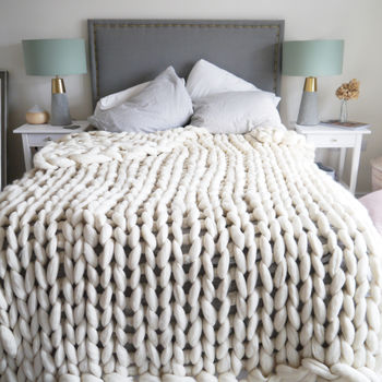 Woolacombe Super Chunky Hand Knitted Throw, 3 of 9