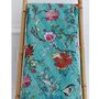 Teal Exotic Flower Print Kantha Throw, thumbnail 1 of 5