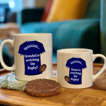 Grandad And Me Watching Rugby Mugs, 3 of 6