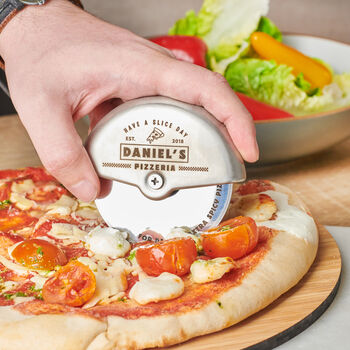 Personalised Pizza Board And Cutter Set, 2 of 5