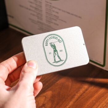 Personalised Golf Divot Multi Tool Credit Card Sized Tin Accessories For Him, 2 of 5