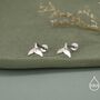 Whale Tail 16 G Flat Back Earrings In Sterling Silver, thumbnail 1 of 12