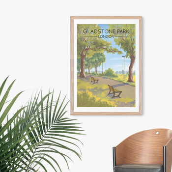 Gladstone Park London Travel Poster Art Print, 5 of 8