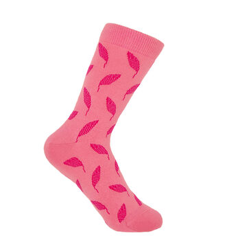 Leaf Pink And Royal Flush Beige Women's Socks Bundle, 4 of 5