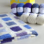 Five Colour Granny Square Crochet Blanket Kit, thumbnail 1 of 8