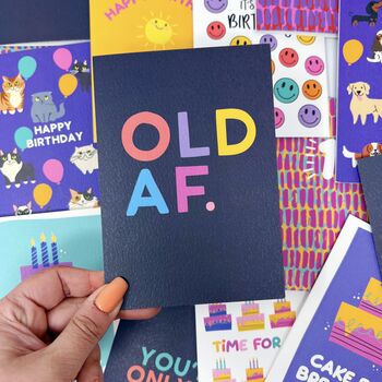 Colourful Happy Birthday 'Old Af' Card, 2 of 3