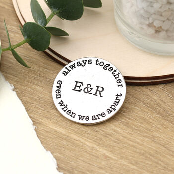 Always Together Personalised Pewter Message Token, 5 of 7