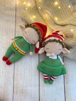 Crochet Christmas Elves, Knit Elf Toy, 5 of 7