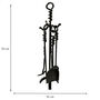 Black Wrought Iron Fireplace Tool Set, thumbnail 3 of 3